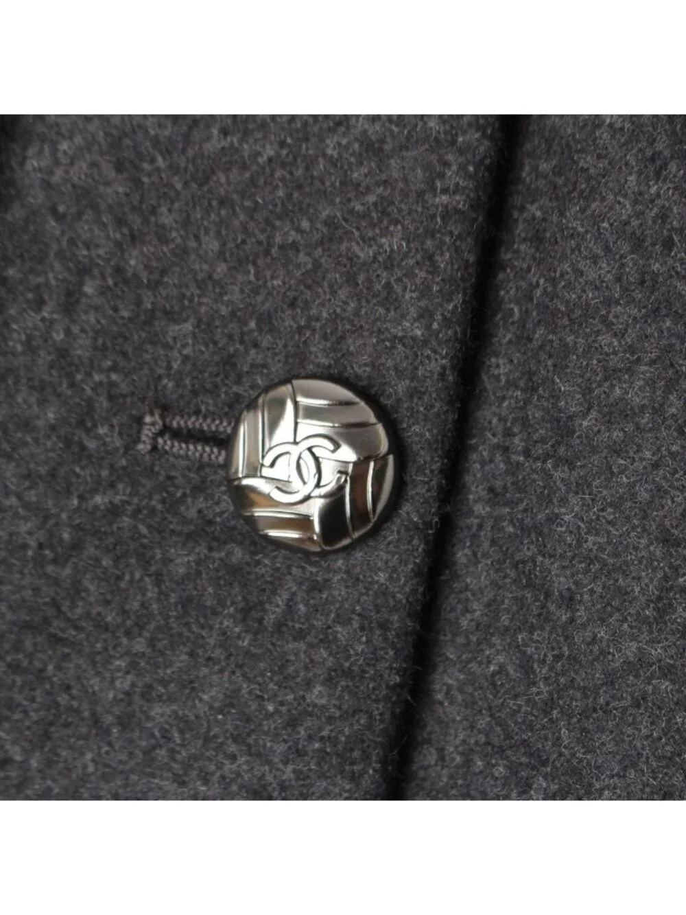 Chanel Wool CC Logo Alpaca Skirt Gray 34